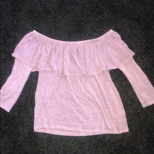 American Eagle XS off the shoulder purple shirt